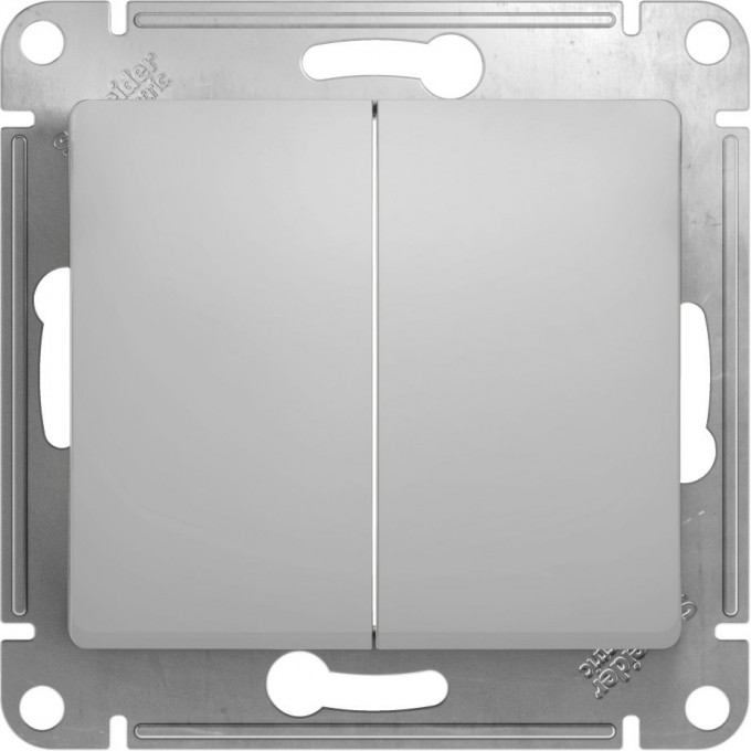 2-клавишный переключатель SCHNEIDER ELECTRIC GLOSSA, сх.6/2, 10АХ, механизм, АЛЮМИНИЙ GSL000365