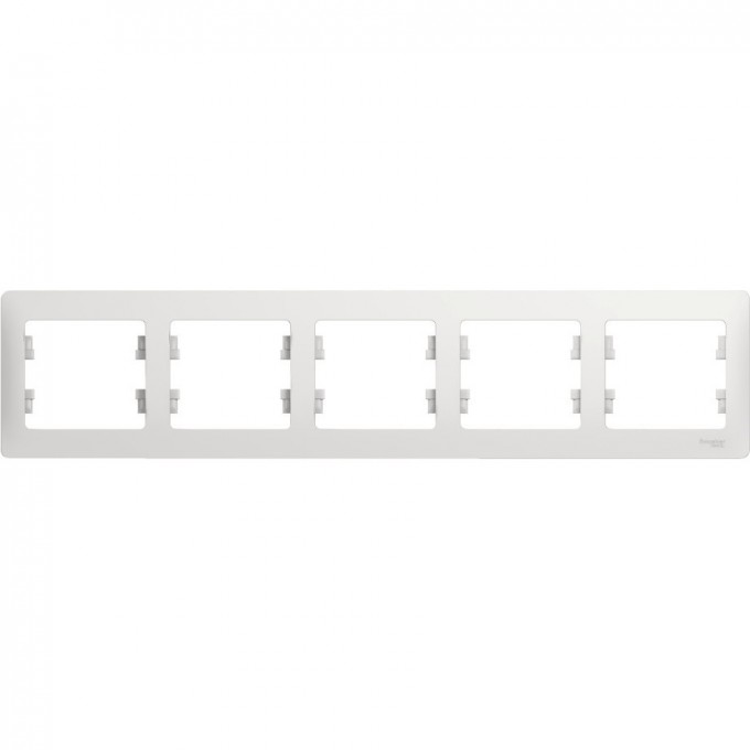 5-постовая рамка SCHNEIDER ELECTRIC GLOSSA, горизонтальная, БЕЛЫЙ GSL000105