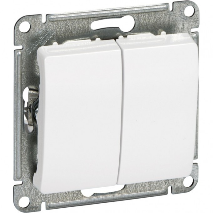 2-клавишный выключатель SCHNEIDER ELECTRIC GLOSSA, сх.5, 10АХ, механизм, БЕЛЫЙ GSL000151