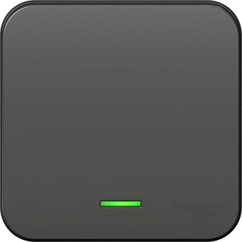 1-клавишный выключатель SCHNEIDER ELECTRIC BLANCA, с подсветкой, 10А, 250B, АНТРАЦИТ