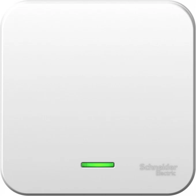 1-клавишный выключатель SCHNEIDER ELECTRIC BLANCA, с подсветкой, с изолирующей пластиной, 6А, 250B, БЕЛЫЙ BLNVA061111