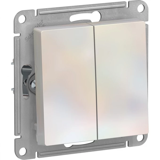 2-клавишный выключатель SCHNEIDER ELECTRIC ATLASDESIGN, ЖЕМЧУГ ATN000451
