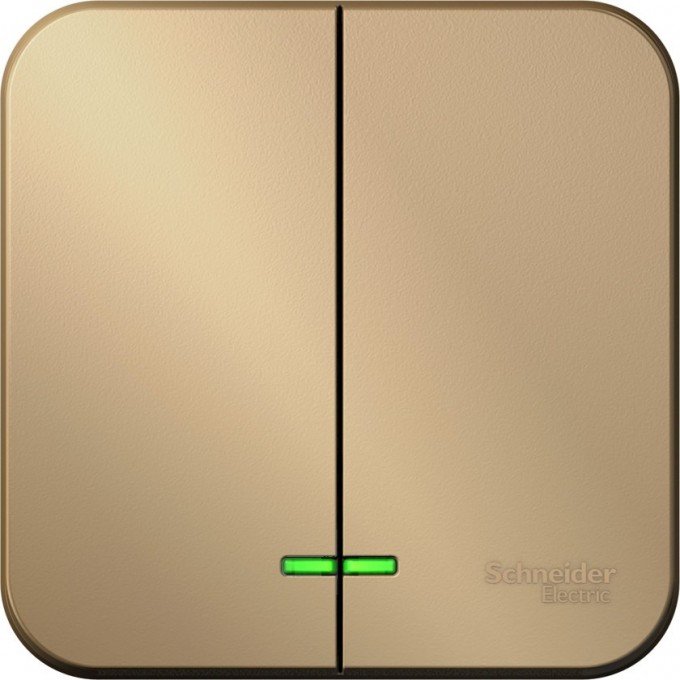 2-клавишный выключатель SCHNEIDER ELECTRIC BLANCA с подсветкой, 10А, 250B, ТИТАН BLNVA105104