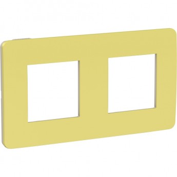 2-постовая рамка SCHNEIDER ELECTRIC UNICA STUDIO, ЗЕЛЕНОЕ ЯБЛОКО/бежевый