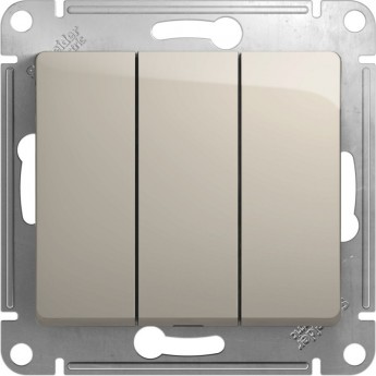 3-клавишный выключатель SCHNEIDER ELECTRIC GLOSSA, сх.1+1+1, 10АХ, механизм, МОЛОЧНЫЙ