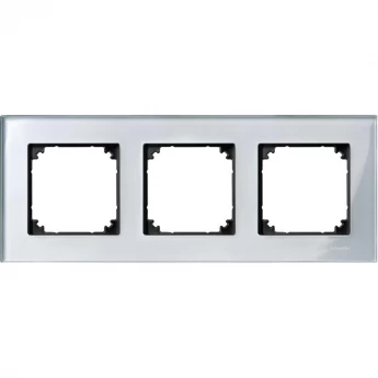 3-постовая рамка SCHNEIDER ELECTRIC MERTEN M-ELEGANCE стеклянная, АЛМАЗ, SM