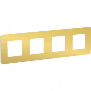 4-постовая рамка SCHNEIDER ELECTRIC UNICA STUDIO, золото/белый