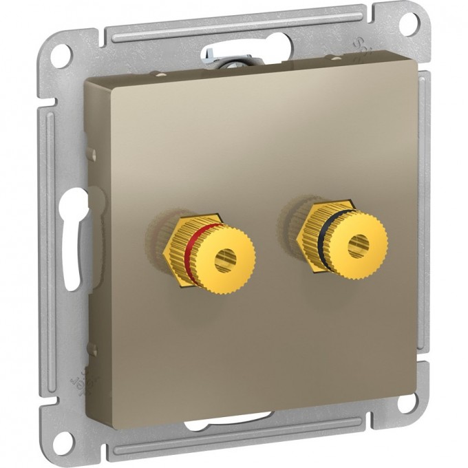 Аудиорозетка SCHNEIDER ELECTRIC ATLASDESIGN двухместная, ШАМПАНЬ ATN000587