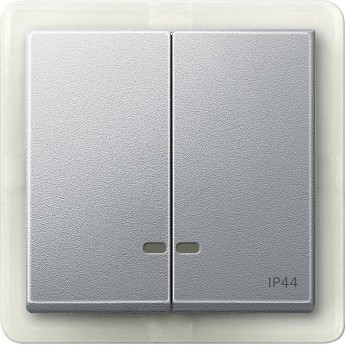 Клавиша двойная MERTEN с окном для световой индикации IP44,АЛЮМИНИЙ, SM
