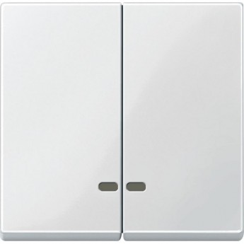 Клавиша двойная SCHNEIDER ELECTRIC MERTEN с окном для световой индикации, ПОЛ.БЕЛЫЙ, SM