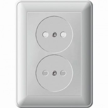 Розетка двойная SCHNEIDER ELECTRIC W59 без заземления со шторками, 16А, в сборе, шампань