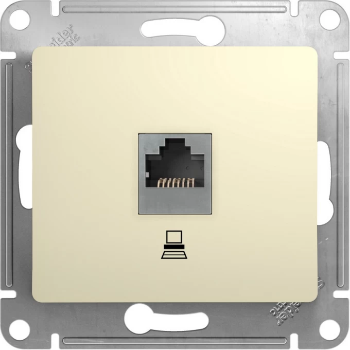 Розетка компьютерная SCHNEIDER ELECTRIC GLOSSA RJ45, кат.5E, механизм, БЕЖЕВЫЙ GSL000281K Розетка компьютерная SCHNEIDER ELECTRIC GLOSSA RJ45, кат.5E, механизм, БЕЖЕВЫЙ GSL000281K