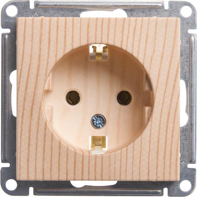 Розетка SCHNEIDER ELECTRIC W59 с заземлением без шторок, 16А, механизм, сосна RS16-154-7-86