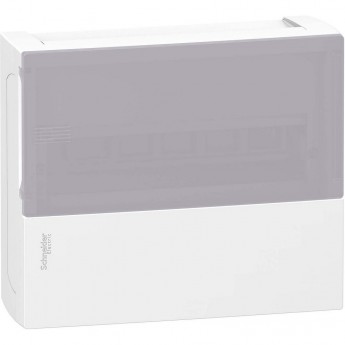 Щит навесной SCHNEIDER ELECTRIC MINI PRAGMA с дымчатой дверцей 1РЯД/12МОД,IP40,IK07,63А,2 клеммы,Италия
