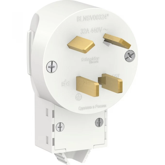 Вилка силовая SCHNEIDER ELECTRIC BLANCA 3К+З, 32 А, 440 В, БЕЛЫЙ BLNSV003241 Вилка силовая SCHNEIDER ELECTRIC BLANCA 3К+З, 32 А, 440 В, БЕЛЫЙ BLNSV003241