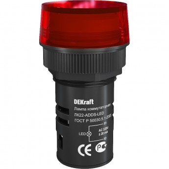 Лампа сигнальная SCHNEIDER ELECTRIC DEKRAFT ADDS 22 мм Цвет:КРАСНЫЙ LED 220В ЛK-22 DEKra