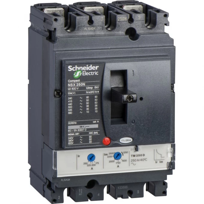 Автоматический выключатель 3П3Т SCHNEIDER ELECTRIC COMPACT TM200D NSX250N LV431831 Автоматический выключатель 3П3Т SCHNEIDER ELECTRIC COMPACT TM200D NSX250N LV431831