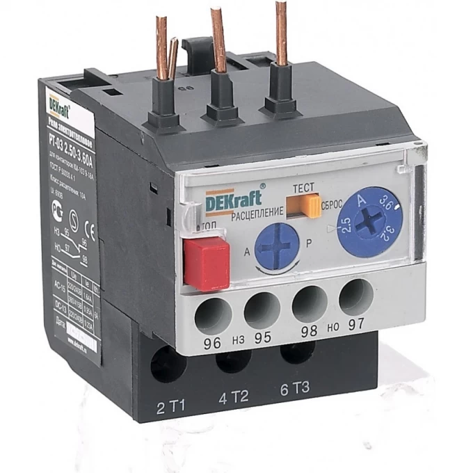 Реле электротепловое для контакторов SCHNEIDER ELECTRIC DEKRAFT 09-18A 6,30-9,00А РТ-03 23114DEK Реле электротепловое для контакторов SCHNEIDER ELECTRIC DEKRAFT 09-18A 6,30-9,00А РТ-03 23114DEK
