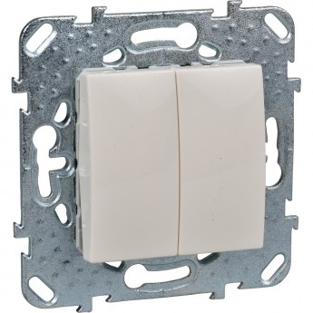 Выключатель 2-клавишный SCHNEIDER ELECTRIC UNICA, сх. 5, 10 АX, 250 В, БЕЖЕВЫЙ