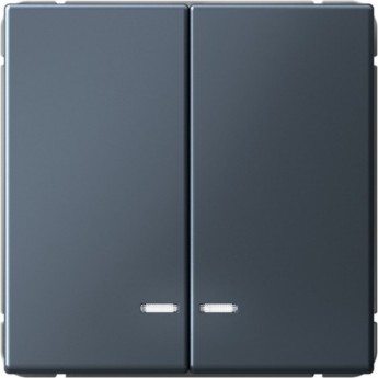 Выключатель 2-клавишный SCHNEIDER ELECTRIC ARTGALLERY GAL000753 (сх. 5а) 10AX с подсветкой механизм, грифель